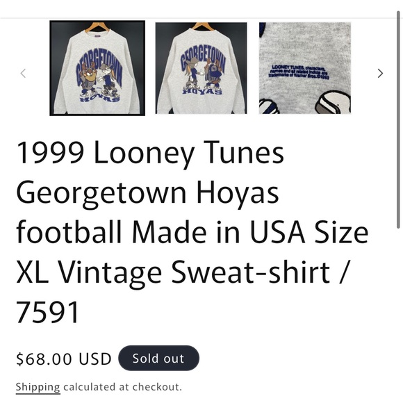 ⛹🏼‍♂️ 1999 Oversized NCAA Georgetown Hoyas Crewneck Sweatshirt - Picture 2 of 8